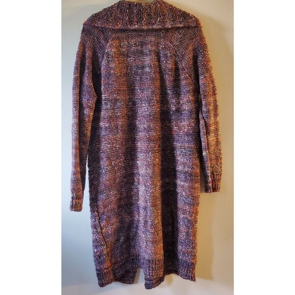 Knox Rose Sz L Long Chunky Knit Button Front Cardigan Sweater Coat Wool Alpaca - Picture 3 of 10